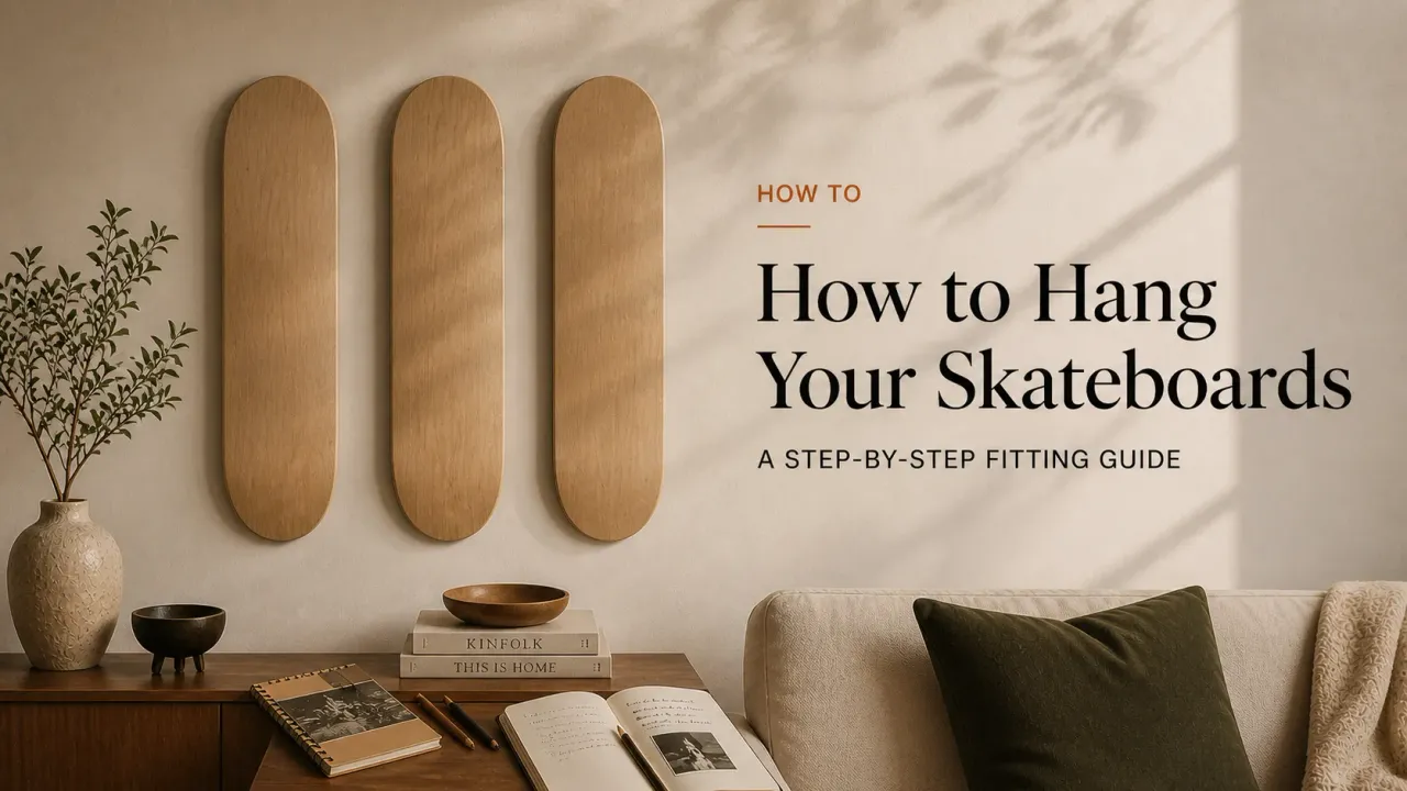 Step-by-step wall mounting for skateboard wall art